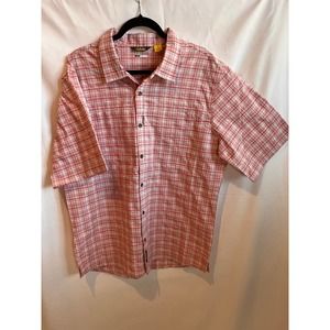Cabela's Men's Cedar Trail Camp Shirt Updated Vibrant Red Plaid Sz LG NWT